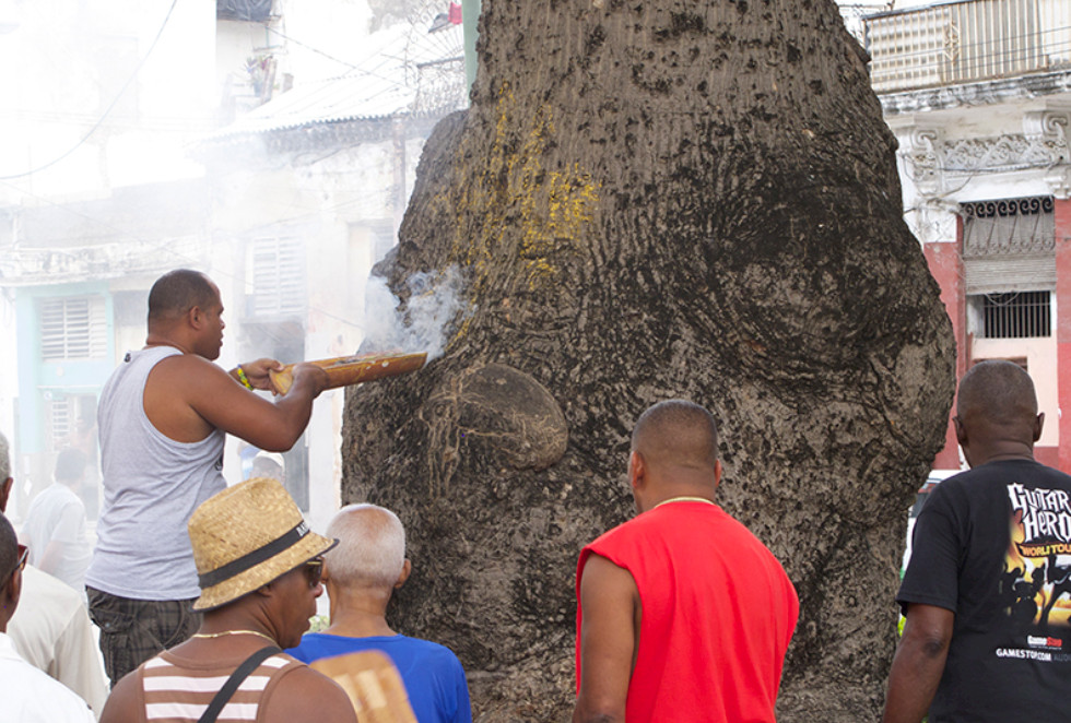 «Saúmiando» - воскурение дереву Сейба членами ложи Ekerewá Momí во время празднования 151-ой годовщины. 20 июля 2014 г.